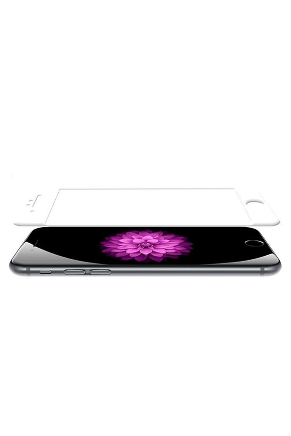 WHITE-Tempered glass protection film for iPhone 6/6S 3D curved, white 1