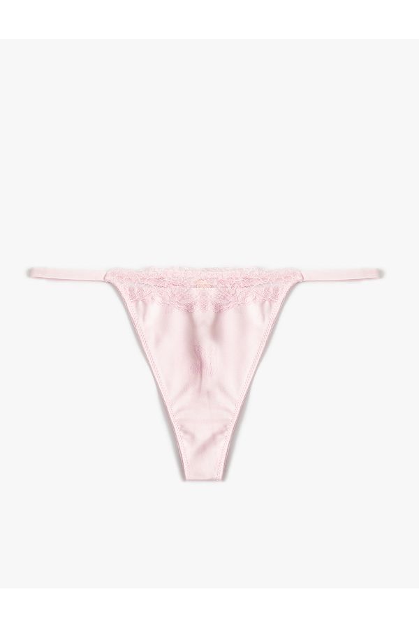 Koton-Lace Satin String Panties with Drawstrings on the Sides 1