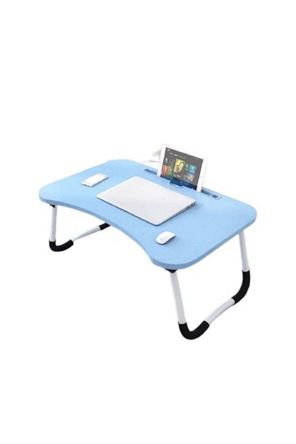 huitich-ComputerGear Wood Multi Purpose Laptop Desk For Study And Reading With Foldable Non Slip Legs Blue 1