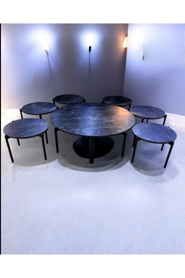DEC13-6+1 round floor table set, modern and elegant design 1
