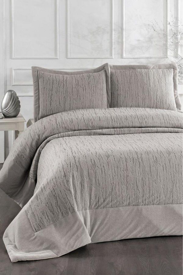 Çeyiz Diyarı-Karmen Fiber Filled Double 250X255 cm Bedspread Cream 1