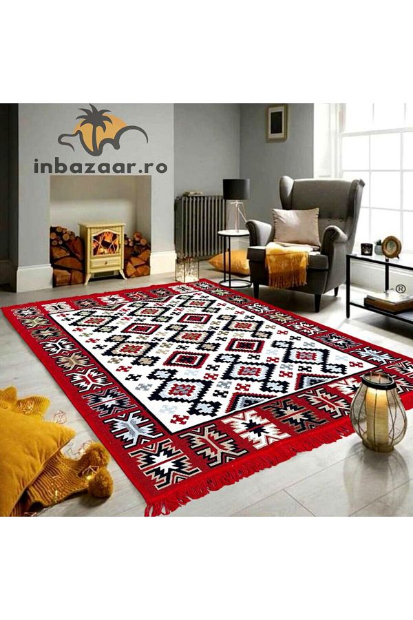 OEM-Traditional rustic rug 60x150 cm Red 1