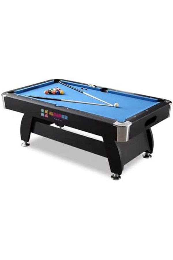 ALBADER-9FT Pool Table, Billiards Table With 2 Cue Sticks, Set Ball, Rack, Game Table 1