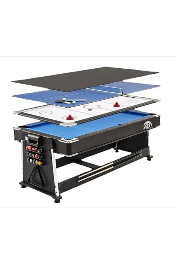 ALBADER-, 7FT 4 in 1 Multi Functional Pool Billiard Table + Air Hockey + Tennis Table + Dinning Table 1
