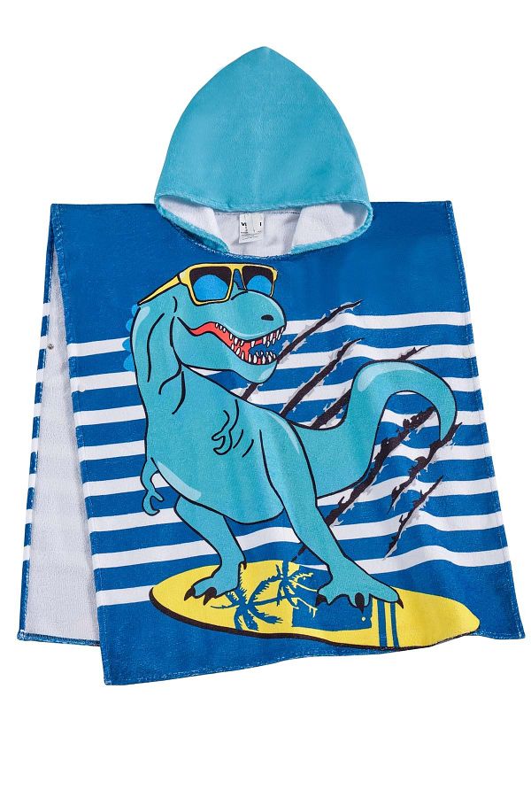 VEVİEN HOME-Dinosaur Pattern Children's Poncho Beach Towel 1
