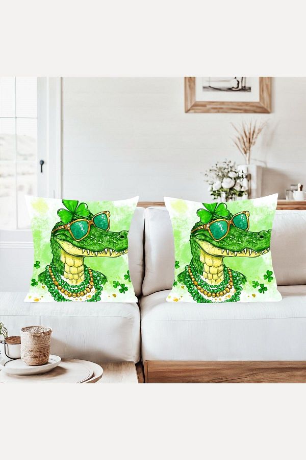 on the clouds-Fancy Crocodile Patterned Combination Hidden Zippered Throw Pillow Cover Sofa Pillow Case Set (2Pcs) 1