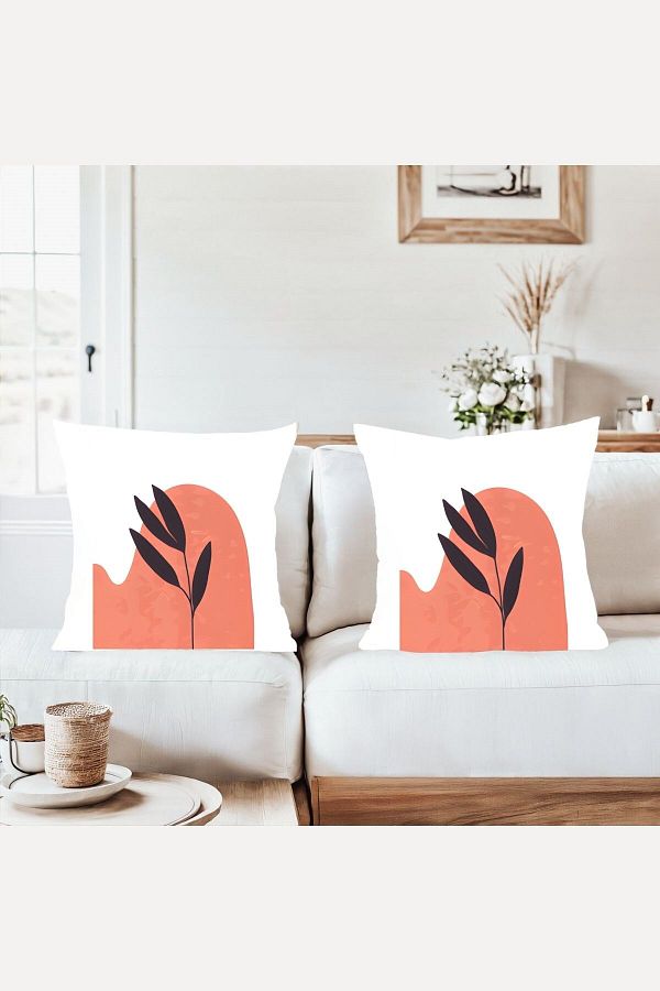 on the clouds-Bohemian Orange Patterned Combination Hidden Zippered Throw Pillow Cover Sofa Pillow Case Set (2Pcs) 1