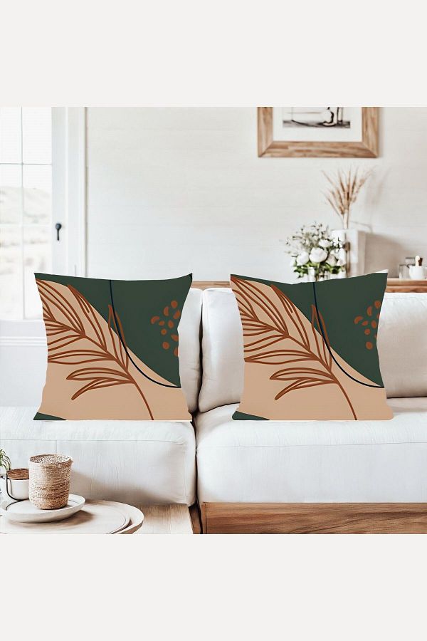on the clouds-Bohemian Abstract Themed Beige Color Combination Hidden Zipper Throw Pillow Cover Sofa Pillow Case Set (2Pcs) 1