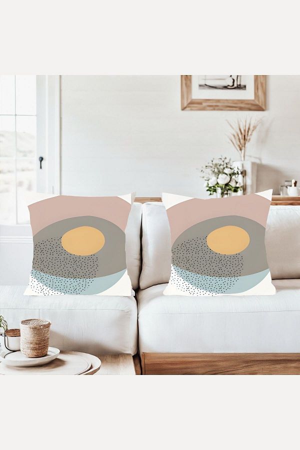 on the clouds-Soft Colors Combination Hidden Zippered Throw Pillow Cover Sofa Pillow Case Set (2Pcs) 1