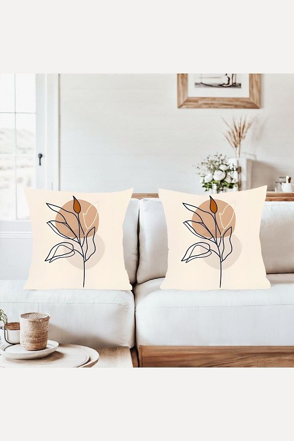 on the clouds-Bohemian Boho Leaf Pattern Combination Hidden Zippered Throw Pillow Cover Sofa Pillow Case Set (2Pcs) 1