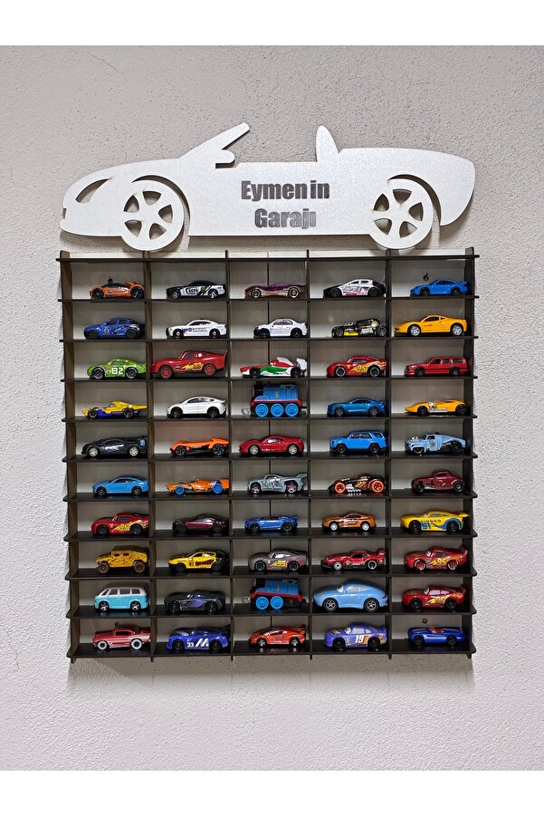 wudie Oyuncak Araba Rafı 50'li Temalı Siyah Beyaz (HOTWHELS VE MATBOX ARABALARI IÇİN UYGUNDUR)