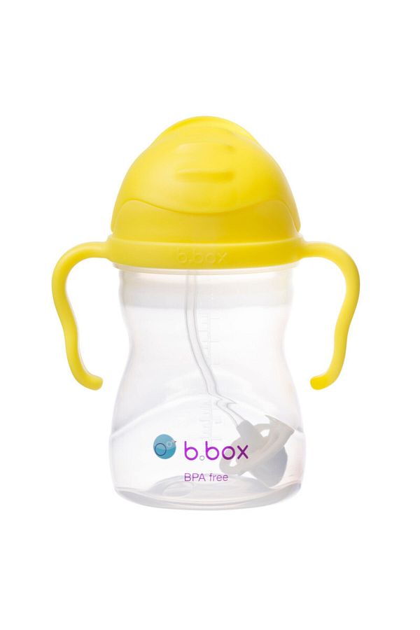 Bbox-B.Box Sippy Cup , Drink From Any Angle , Fliptop, Weighted Straw, From 6M+ , 240Ml/8 Oz (Lemon) 1
