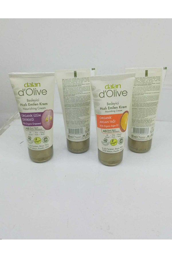 Dalan-Hand and Face Moisturizing Cream (Grapes + Argan Extract) 4 Pcs 60ml 1