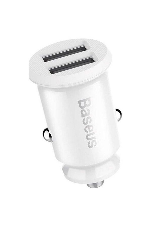 Baseus-Incarcator auto Baseus Grain USB, 2 x USB, 3.1A, Alb 1