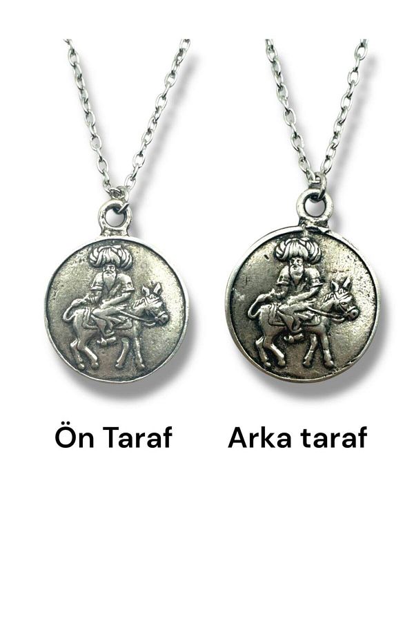 Herşey Nota-Sufi Master Themed Ancient Roman Coin Necklace – Double Sided – 1 Piece – 60 cm Metal Necklace 1
