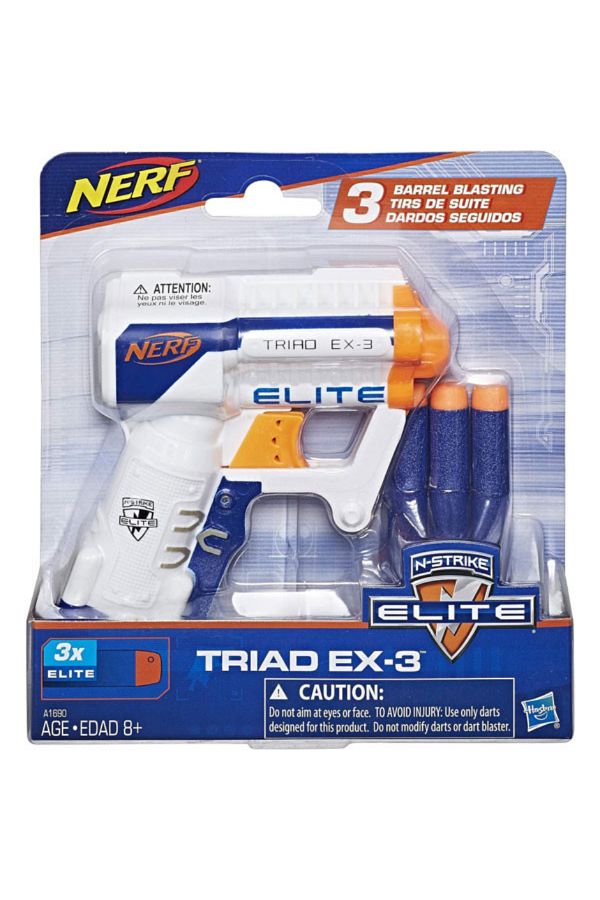 Hasbro-Nerf N-Strike Elite Triad EX-3 Blaster with 3 projectiles 1