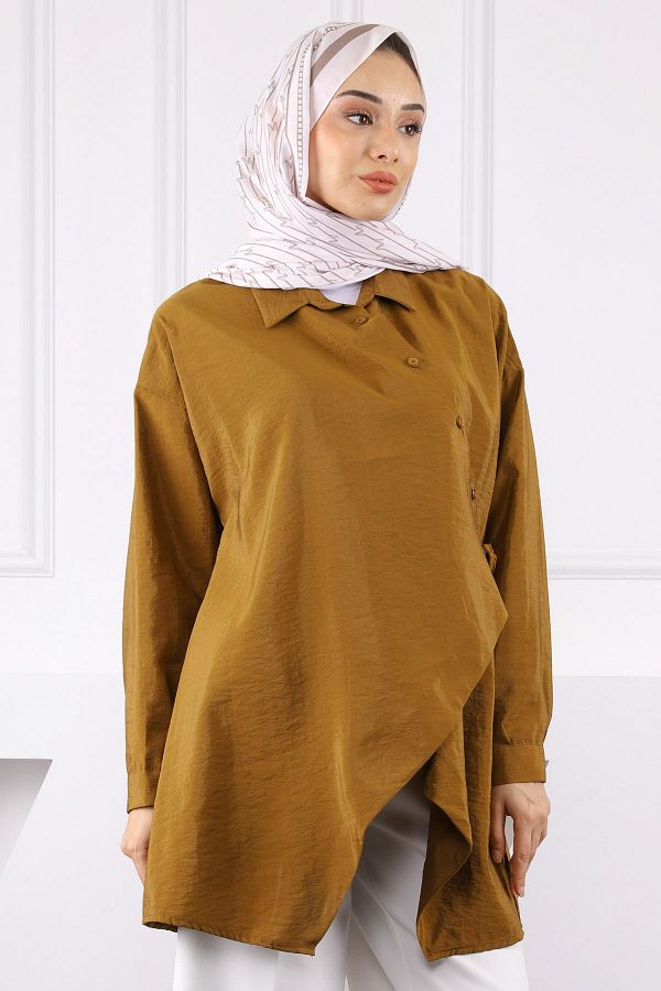 İmajButik-Camel Side Tie Modal Tunic 1
