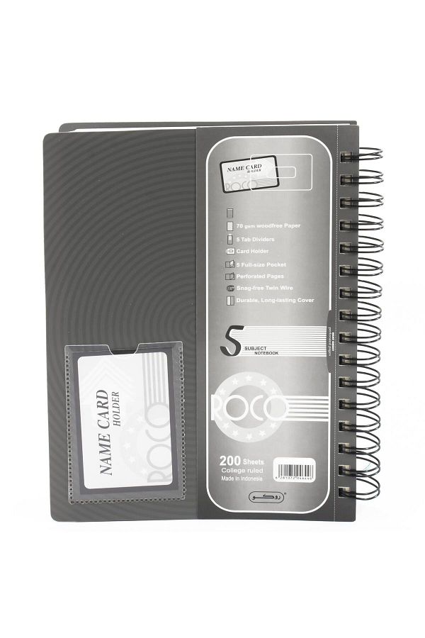 Roco-University Notebook – 22.5 x 26.5 cm, 5 Subjects, 400 Pages, Single Ruled for Study Use 1