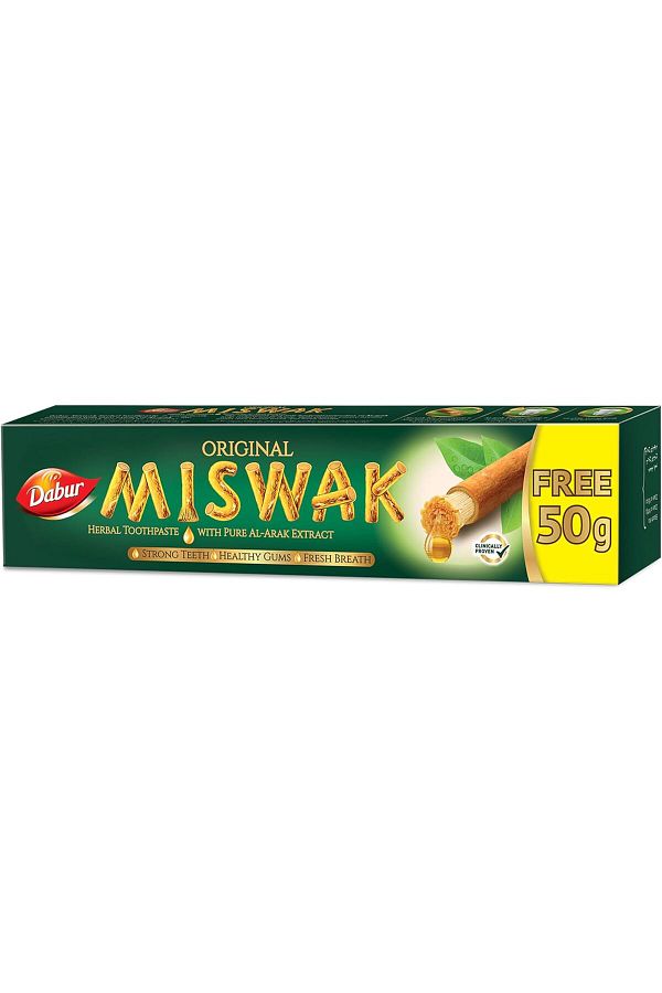 Dabur-Miswak Toothpaste (120 + 50g Free) | Formulated With Pure Extracts Of Al Arak | For Healthy Gu 1