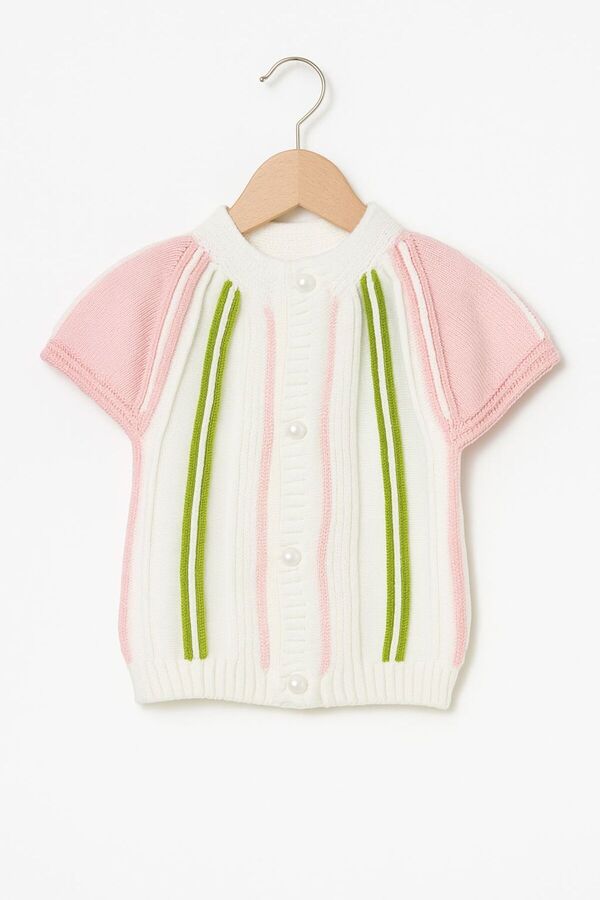 BABYLY Yumuşak Dokulu Örgü Bebek Yeleği – Düğmeli, 0-12 Ay (unisex)