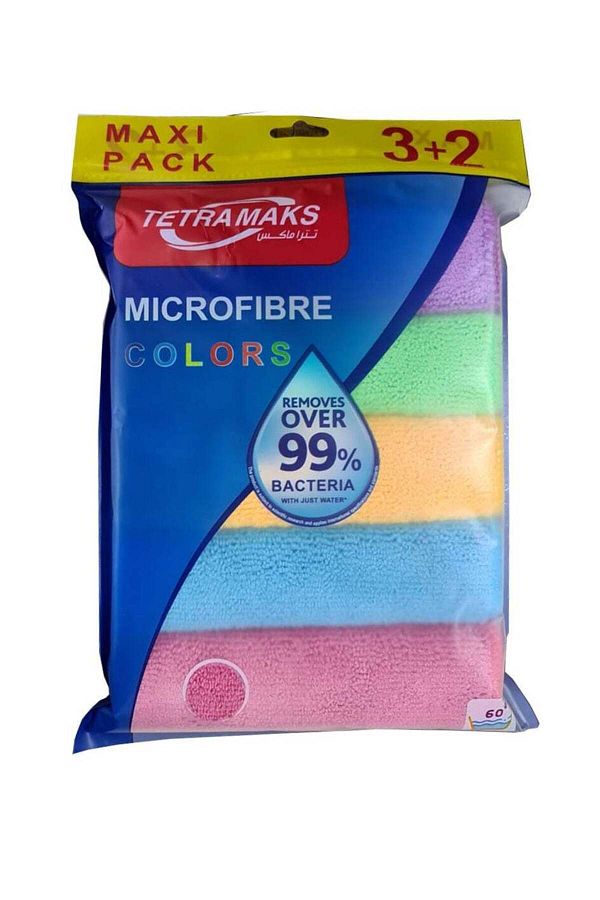 Generic-Tetra Max Multi-Purpose Microfiber Cleaning Cloth Set - 5 Pieces, Multicolor 1