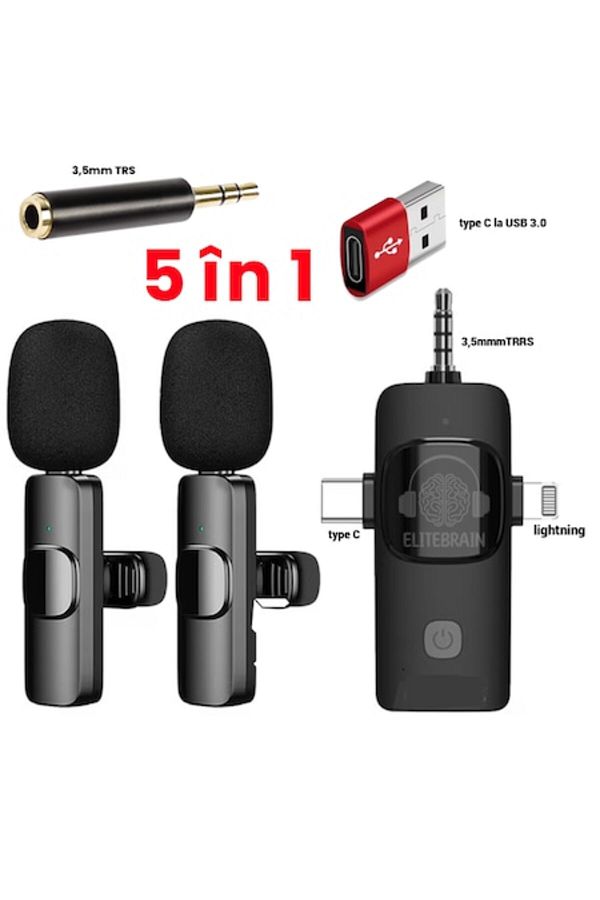 Elite Brain-Set 2 professional lavalier microphones 5 in 1, Elite Brain®, Total Compatibility 1