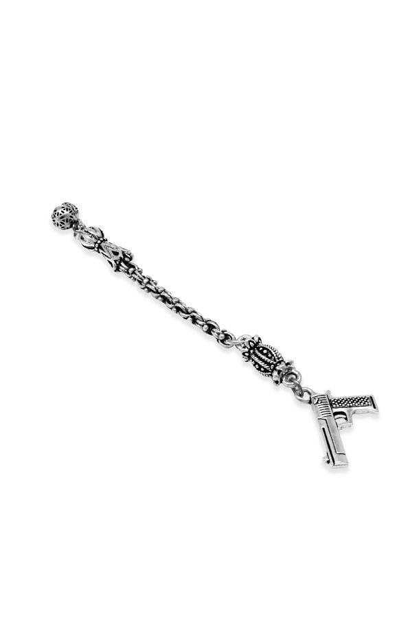 Tesbihane-Pistol Themed Albanian Chain Single Sling Tarnish-Free Metal Tassel 1