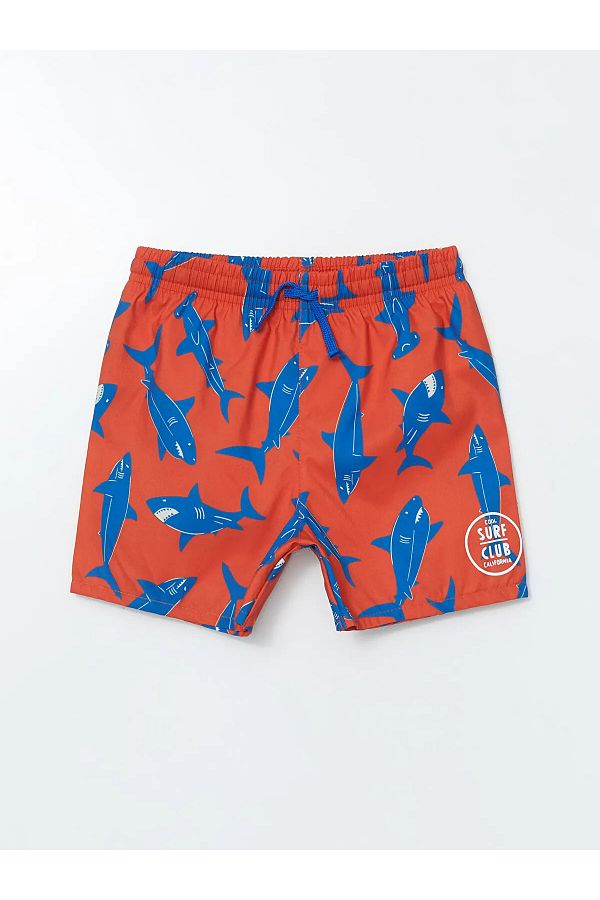 LC Waikiki-Printed Boys' Swim Shorts with Elastic Waist 1