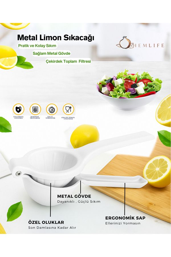 hemlife-Metal Citrus Lemon Squeezer with Chain - Length of User Parking Lock Set and Back Door Philosophy 1