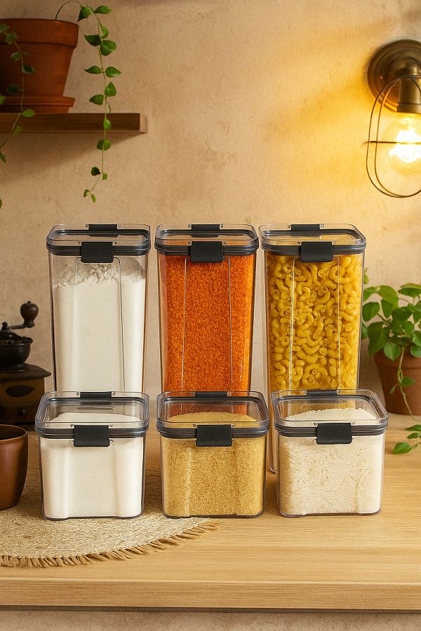Trendyol Collection-3-Piece 700ml & 3-Piece 1300ml Storage Container with Lid Tphss25Skb00000 1