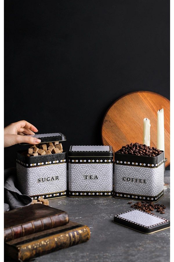 EVLE-Erb36U1 Rectangular Storage Container 8 X 12 X 12 Cm, Set of 3, Mosaic 1
