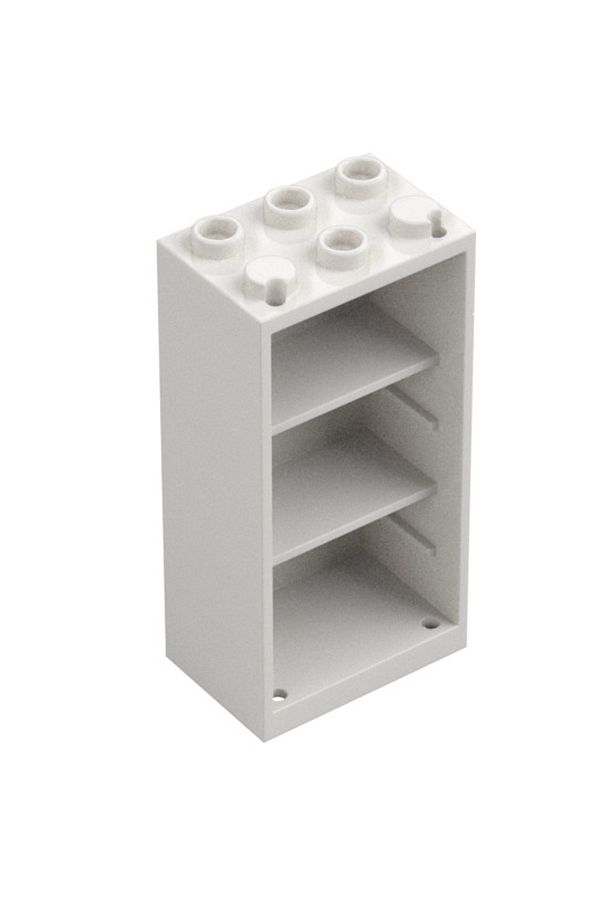 LEGO-Accessory Moc Custom Minifigure Modular Building Building Office Room 2 X 3 X 5 White Cabinet 1