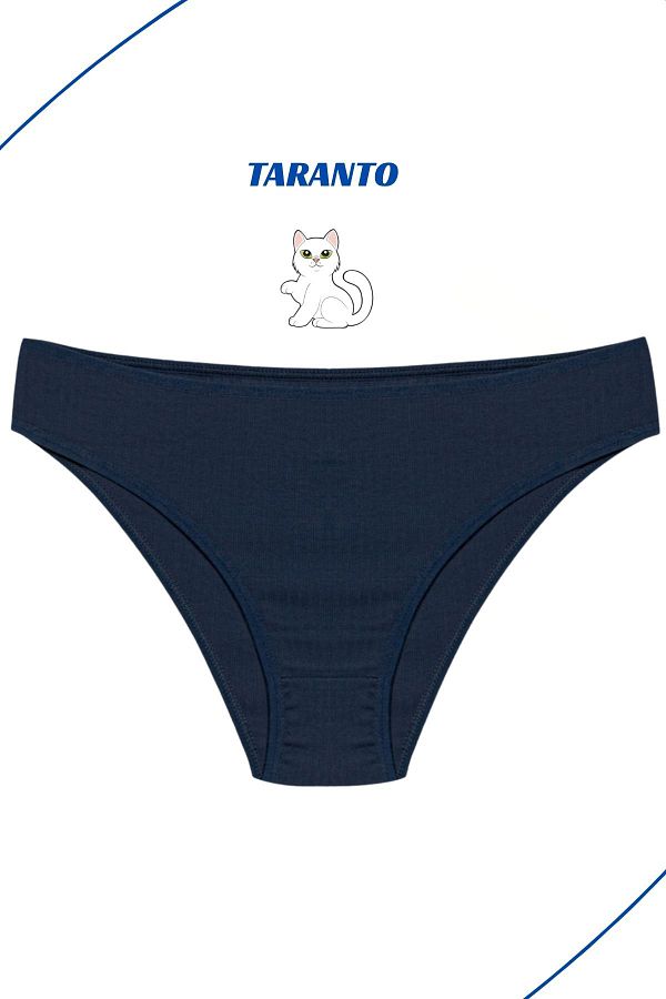 MİSTİRİK-Chiloți slip din bumbac elastic cu talie înaltă model Taranto Culoare bleumarin 1