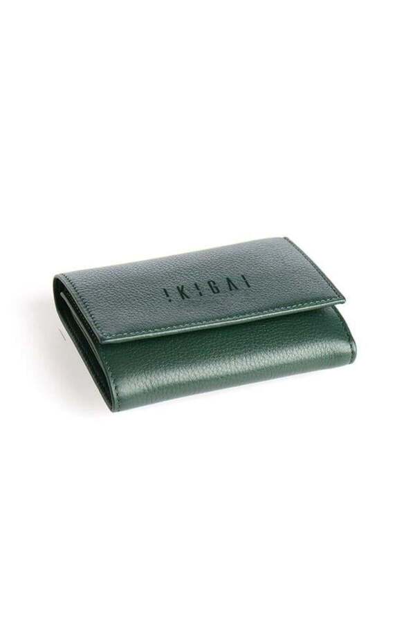 Deriderim-Green Genuine Leather Mother's Day Gift Wallet with Card Holder and ID Section Coin Pocket 1