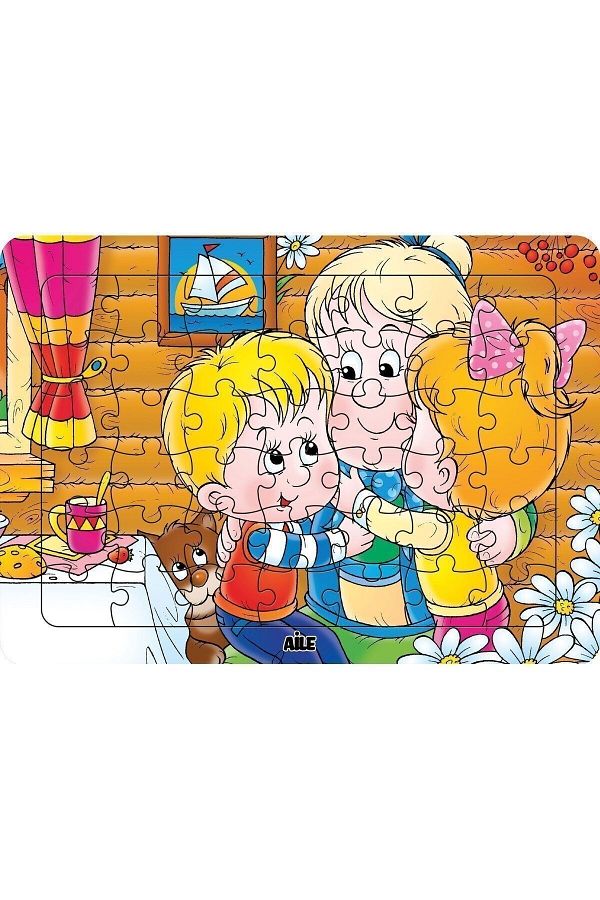 Utku Oyuncak-Lc073 Medium Frame Painted Puzzle - Family 1
