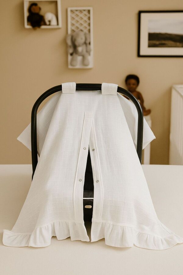 JUNİPERUS Fırfılı Müslin Puset Ana Kucağı Örtüsü