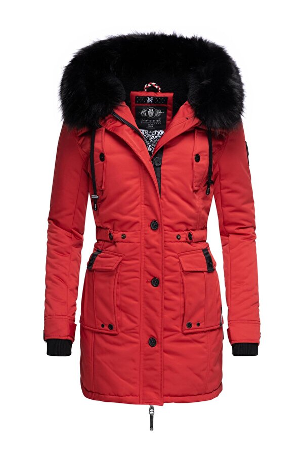 Navahoo Daunenmantel Schwarz Rot Navahoo Wintermantel Luluna Prc