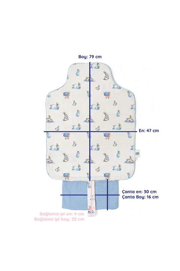 DEUX LAPINS-Practical Foldable Changing Mat with 100% Cotton Bag - Coco Brush 1