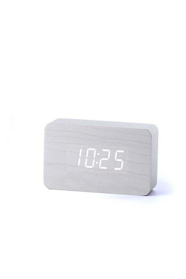 COOYA-Wooden Digital Alarm Clock, Multi-Function Smart Clock, LED Light Clock with USB Power Supply 1