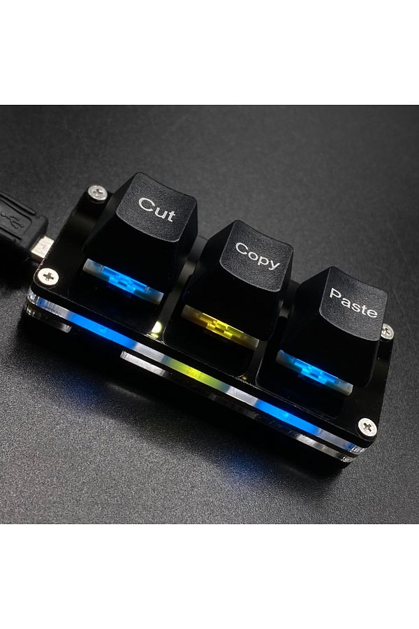Choice-Red Switch black Mini 3-Key Cut Copy Paste Ctrl X C V Shortcut RGB Macro OSU Keypad Programmable Mec 1