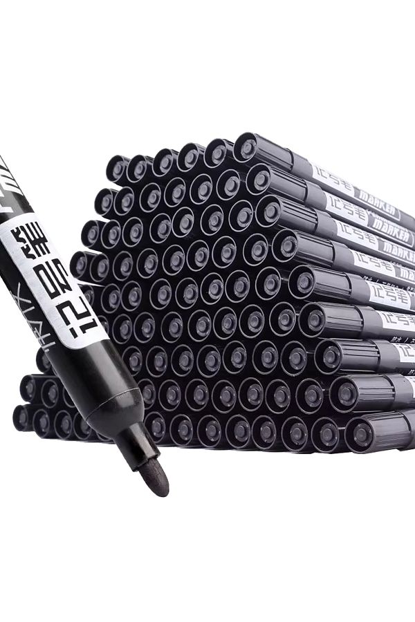 Choice-10 black A set of 10 large-tip black ink marker pens for non-erasable marking and notation 1