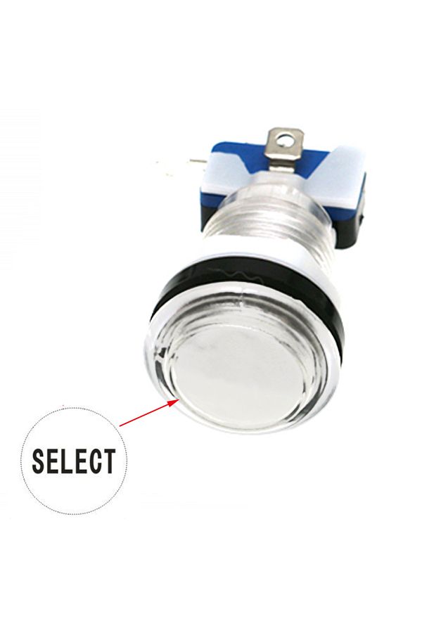 Choice-SELECT white 5V 12V Light Push Button 33mm Led Illuminated Clear Plastic For Coin Arcade Joystick Ga 1