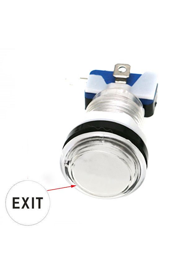 Choice-EXIT white 5V 12V Light Push Button 33mm Led Illuminated Clear Plastic For Coin Arcade Joystick Game 1