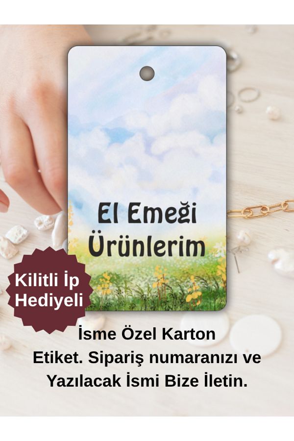 Etiket Vitrini-Print the Text You Want Multi-Purpose Product Card 36 Pieces with Interlocking Strings 1