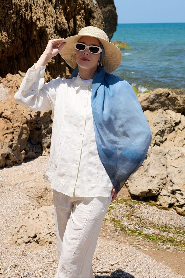 Modakaşmir-Gradient Pattern Moon Shawl 1