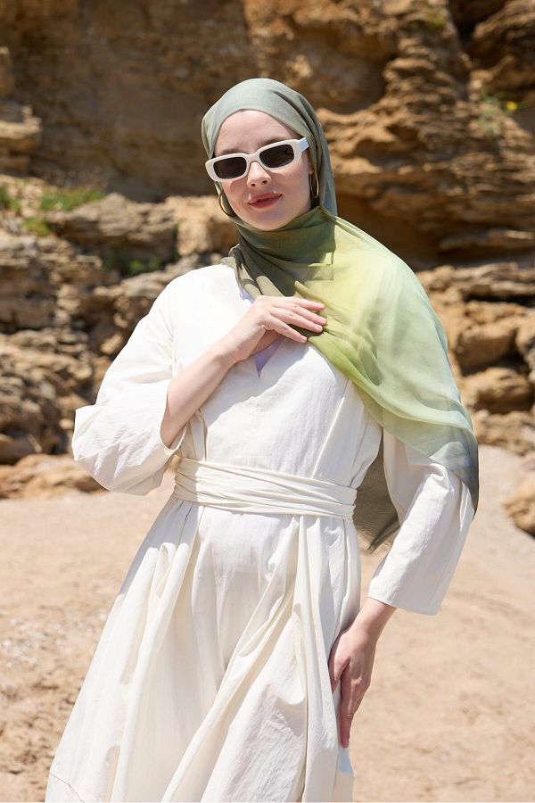 Modakaşmir-Gradient Pattern Moon Shawl 1