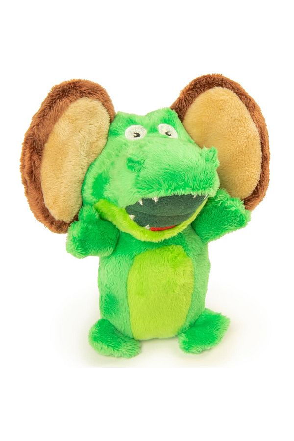 goDog-Silent Squeakï¿½ Flips Gator Monkey with Chew Guard Technologyï¿½ Durable Plush Dog Toy, Small 1