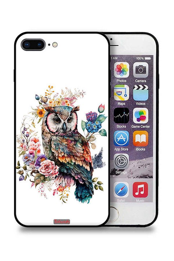 Tolwak-Apple iPhone 7 Plus Protective Case Owl Abstract Art 1