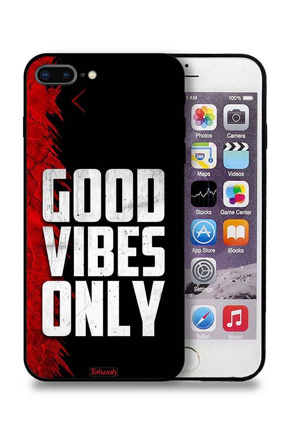 Tolwak-Apple iPhone 8 Plus Protective Case Good Vibes Only 1