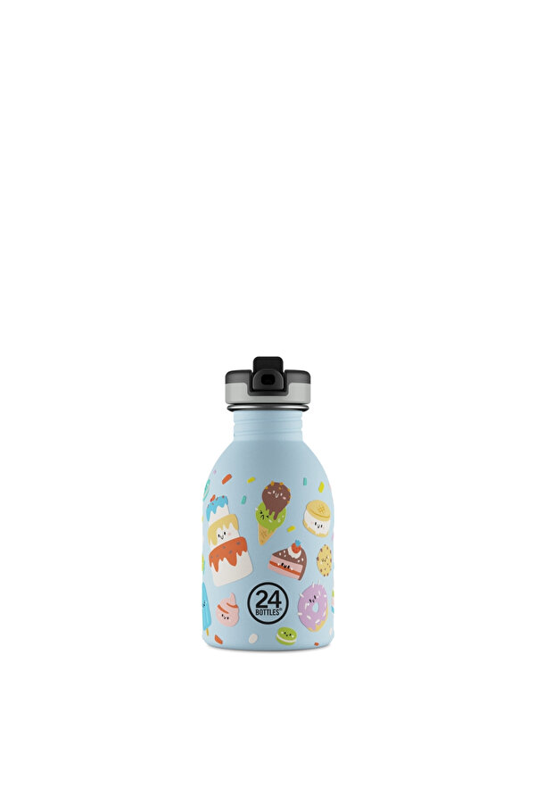 24 Bottles Kids Bottle Sweet Friends Pipetli Paslanmaz Çelik Çocuk Su Matarası 250 ml